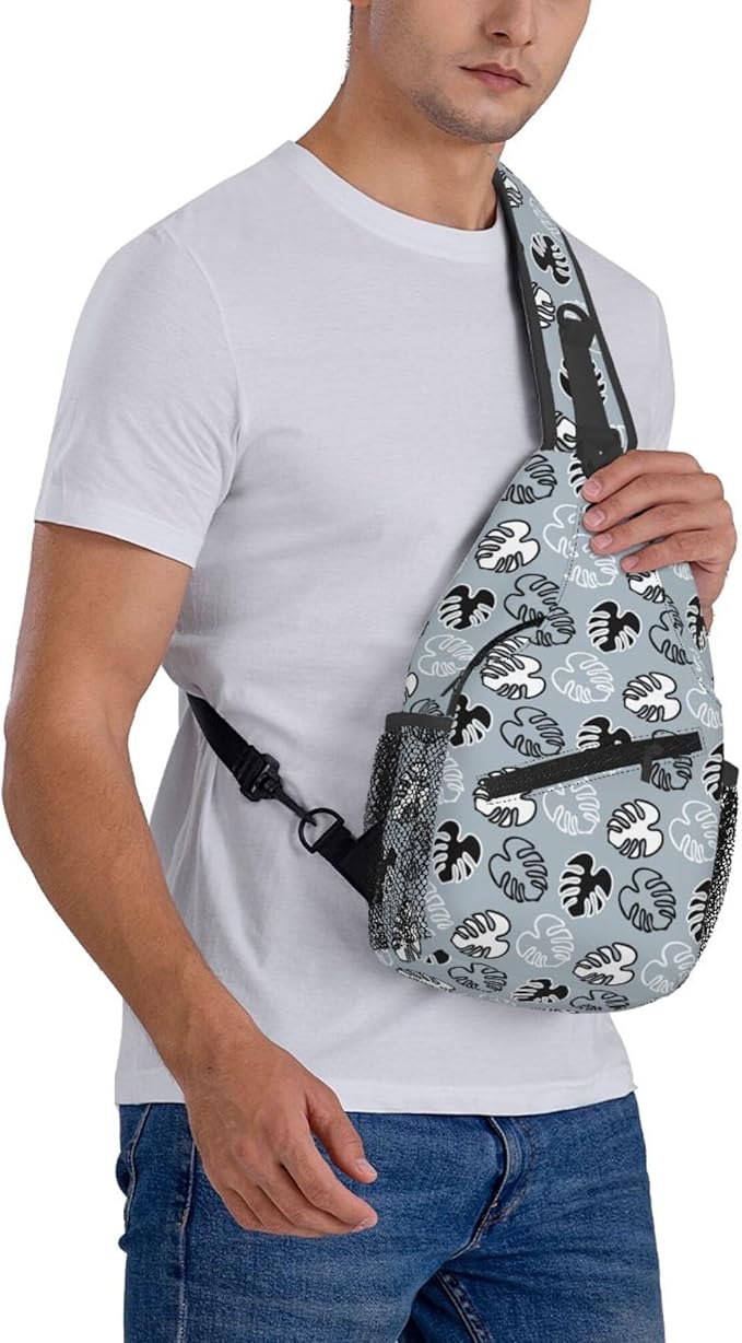Hawaii Tropical Palm Sling Backpack Crossbody Bag Casual Chest Bags Travel Hiking Daypack Shoulder Bag for Women Men