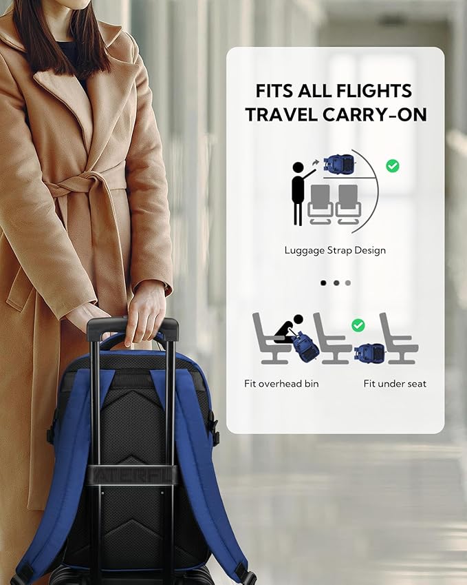 WATERFLY Travel Hiking Casual Backpack: 22L Lightweight Everyday Outdoor City Daypack College Bookbag for Women Men