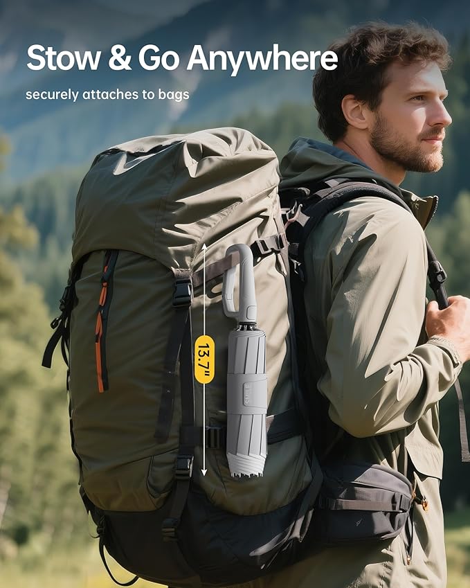 Windproof Travel Umbrella for Rain, Withstand 85MPH Winds, 54 Inch Automatic Reverse Fold Umbrellas Easy Auto Open Close, Portable Compact Umbrella Includes Cover Bag, Perfect for Travel, Car, Commute, Women Men, Backpack