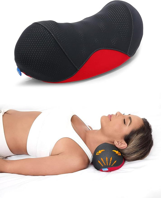 Bespilow Patented Dual-Layer Cervical Neck Roll Pillow-Comfort Top + Firm Memory Foam Base,Ergonomic Contour Support,Cooling Breathable Case- Relieves Neck Pain from Office,Travel,Sleep& Poor Posture