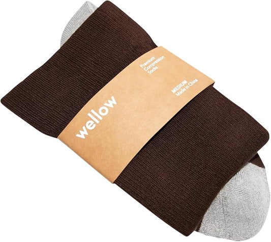 Wellow Premium Socks (Compression Socks - Regular) for Men & Women, Made with Viscose from Bamboo, Knee High, 18-25 mmHg