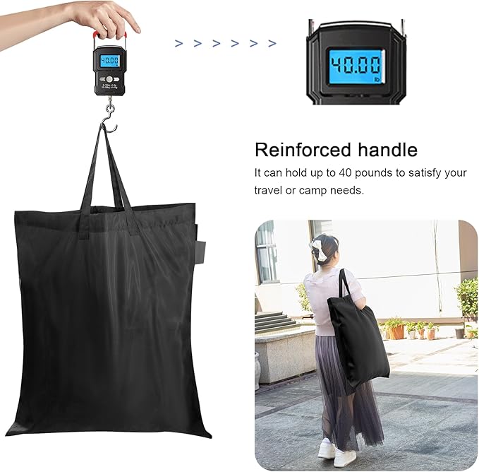 Polecasa Small Heavy Duty Laundry Bag with 130gsm Tear Resistant Fabric and Handles, Easy to Carry Durable Dirty Clothes Drawstring Bag, Perfect for College Dorm, Travel 21”x24”,Black