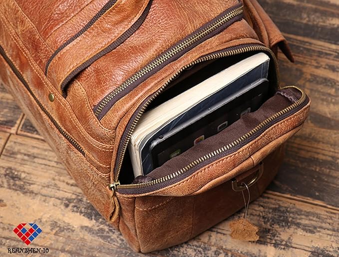 Full CowhideLeather Large duffel bags for men holdall leather travel bag overnight gym sports weekend bag (black)