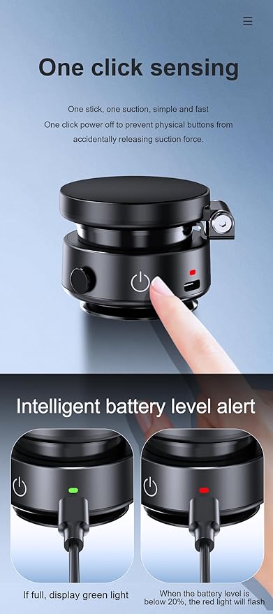 Fostex Upgraded Magnetic Mount for iPhone/Android, Electric Vacuum Suction Phone Mount, 360 Portable Phone Holder