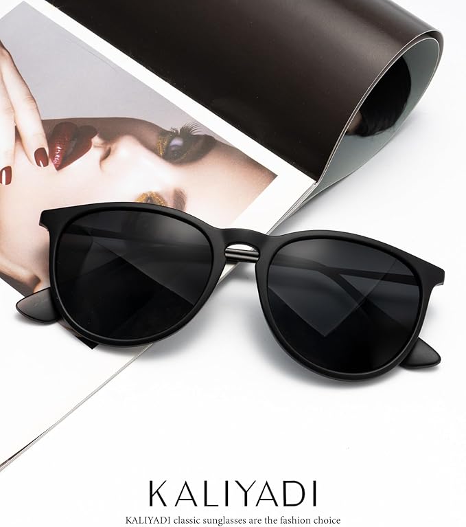 KALIYADI Sunglasses Womens Polarized Womens-Sunglasses: Trendy Sun Glasses with UV400 Retro Style for Party Beach Shopping