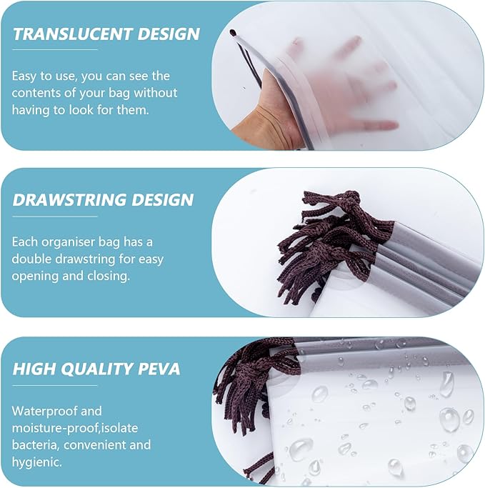 100 PCS Translucent Shoe Bags for Travel, Large Portable Shoe Bags with Drawstring, for Rainy Days Out (White)