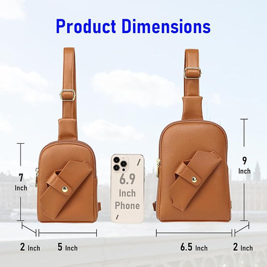 INICAT Travel Small Crossbody Sling Bags Women Cross Body Purses Passport Holder Vegan Leather Fanny Packs Birthday Gifts