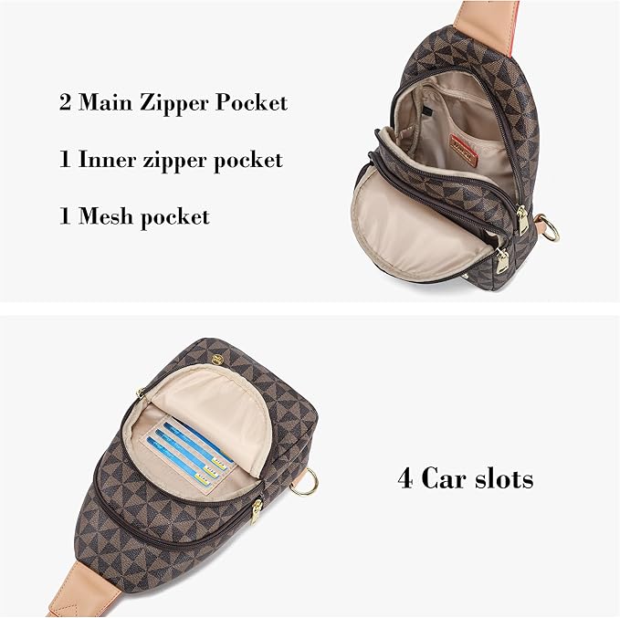 INICAT Crossbody Sling Bags Fanny Packs Valentine's Day Gifts Vegan Leather Travel Vacation Essentials Purses Women