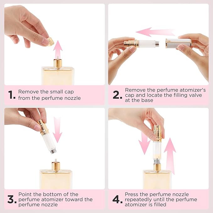 Travel Perfume Bottle Refillable, Sparkle Perfume Atomizer Leak-Proof Portable 5ML Mini Empty Atomizer Sprayer Bottle for Traveling and Outgoing (White - Leather style, 5ML)