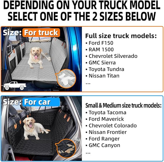 Dog Back Seat Extender for Truck,Dog Seat Cover Back Seat,Dogs Hammock,Hard Bottom Backseat Extender for Pet,Pet Seat Cover for F150/RAM1500/Silverado