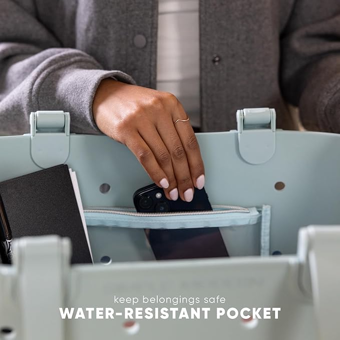 Simple Modern Extra-Large Beach Bag | Waterproof Getaway Rubber Tote with Zipper Pocket for Travel, Pool, Boat, Groceries, Sports | Forest