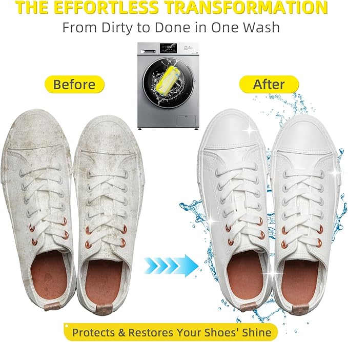 Shoe Washing Machine Bag | Laundry Shoe Bag for Washer and Dryer, 1pcs Reusable Shoes Cleaner Bags, Chenille Microfiber for Sneakers Tennis Shoes, Zipper with Lock Ring