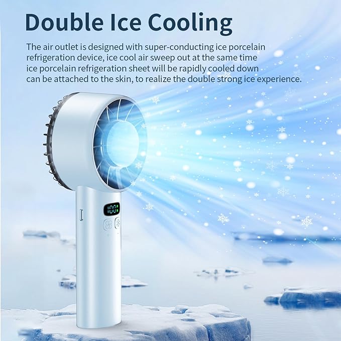 Viraagyiyou Portable Handheld Mini Turbo Jet Fan - USB Rechargeable with 12-16 Working Hours & Built - in Power Bank, Ideal for Outdoor/Travel/Vacation/Concerts