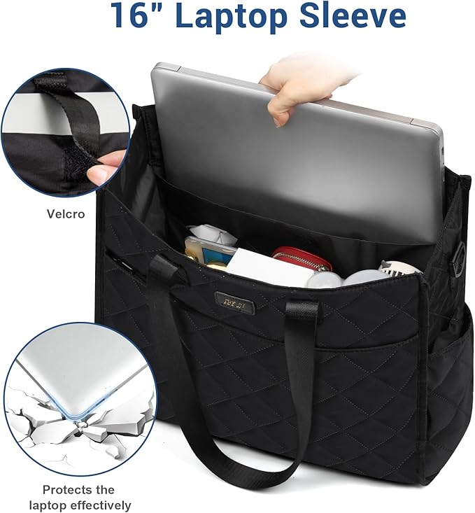 IBFUN Utility Tote Bag with 14/24 Pockets Zip Top Teacher Tote Bag for Teacher/Work Women