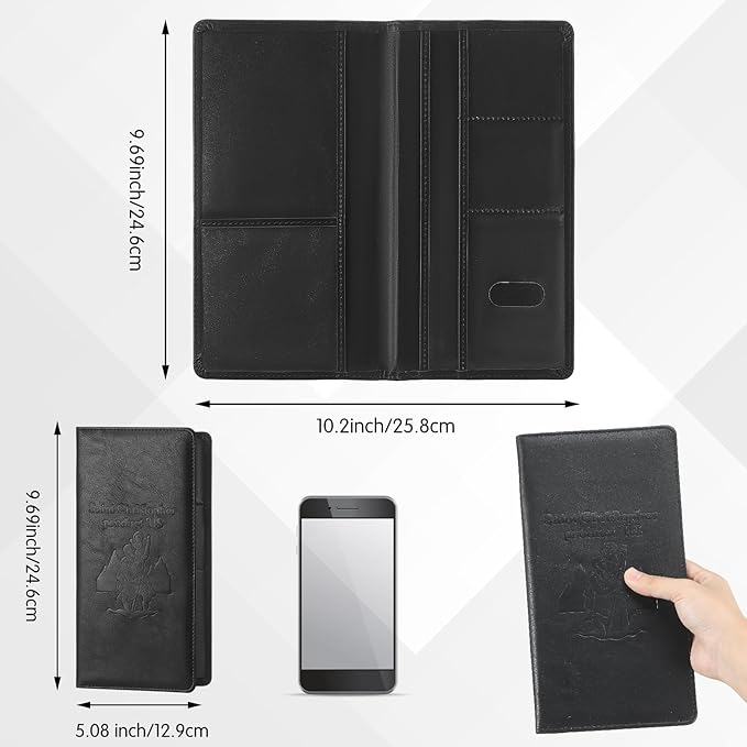 Christmas Car Registration and Insurance Card Holder Christmas Gift for Driver Include 1pcs Saint Christopher Medal, 1pcs Leather Vehicle Insurance Wallet Interior Car Accessories License