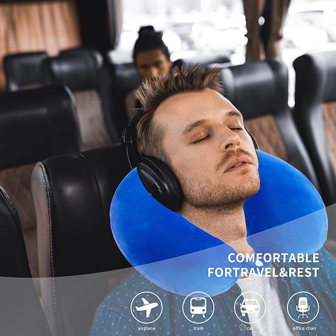 Travel Neck Pillow Cover, Neck Pillow Case, Pure, Soft and Smooh, Airplane Pillow Replacementt Cover Washable (Only Pillow Covers, no Filler)