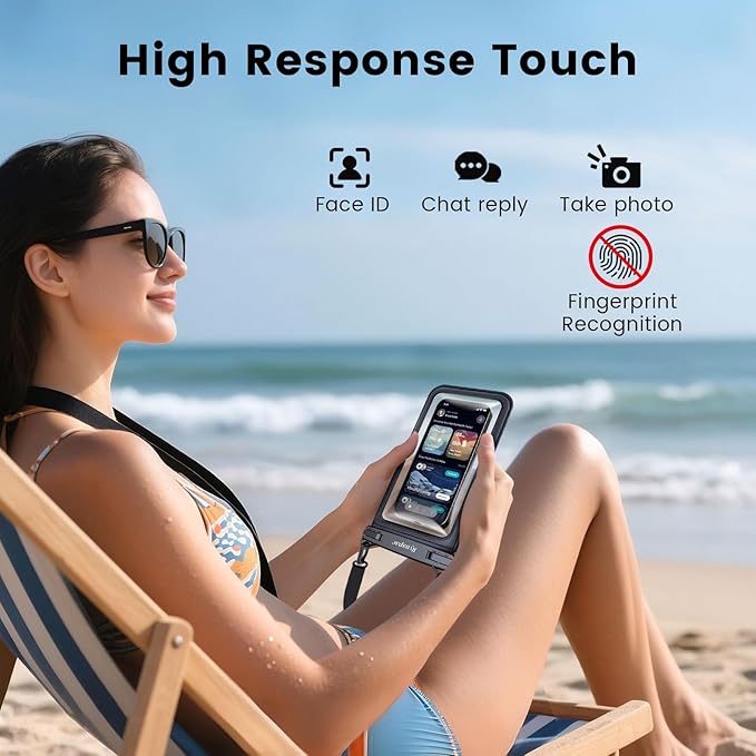 Waterproof Phone Pouch, [Up to 8.5''] Double Space Waterproof Phone Case with Lanyard for iPhone 17 16 15 Pro Max Galaxy S25 Ultra Pixel 10 Pro, Cellphone Dry Bag for Beach Vacation, 2 Pack