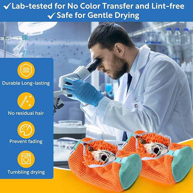 Orange Large Shoe Laundry Bag Set of 2, Mesh & Microfiber, Zipper Closure, Machine Washable, Shoe Cleaning Bag for Washing Machine