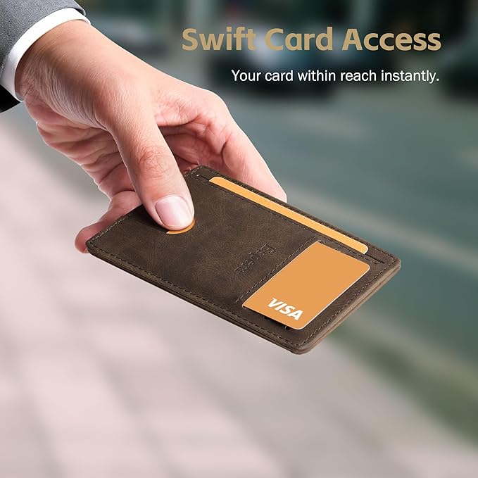 Espera Slim Minimalist Wallet for Men and Women, RFID Blocking Credit Card Holder, Thin Front Pocket Travel ID Case, Gifts for Men