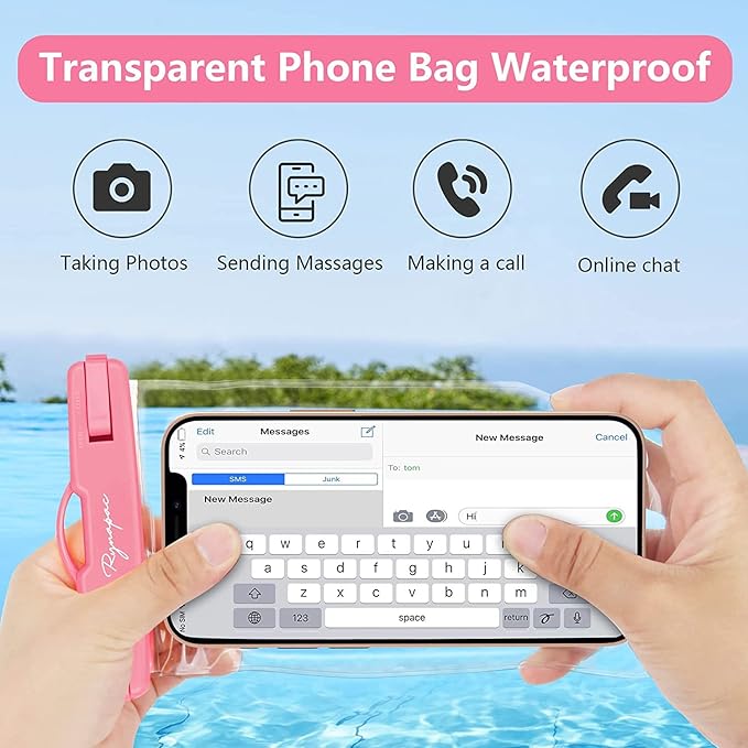 Waterproof Phone Pouch Bag - 7.5in Water Proof Cell Phone Case for Beach Travel, IPX8 Dry Bag with Lanyard for iPhone 17 16 15 Pro Max Galaxy S25 Ultra Pixel 10 Pro, Cruise Ship Essentials