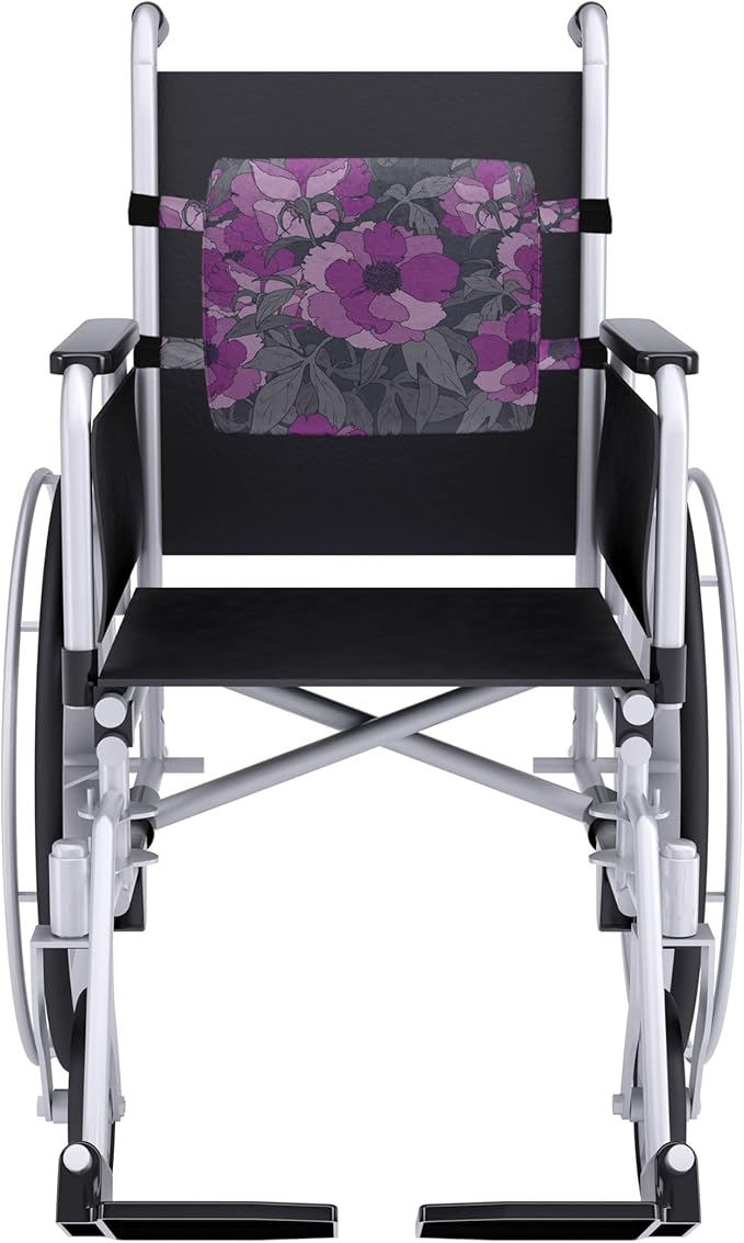 Ambesonne Floral Lumbar Back Support Pillow, Violet Tones Grungy Look Flower Print Wild Rose, High Density Foam for Office Chairs Car Seats, 14" x 13", Purple Multicolor