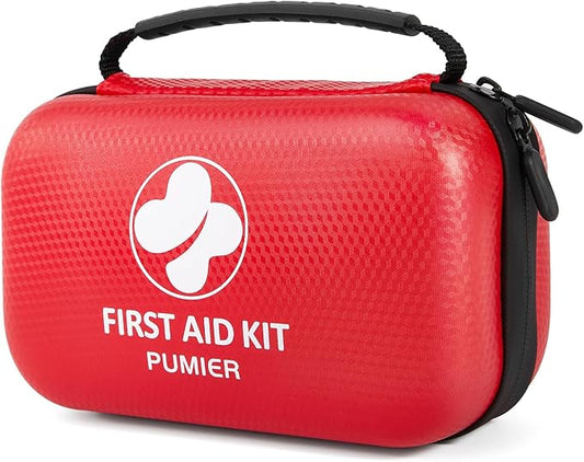 First Aid Kit for Car Home Travel Camping, 350pcs Compact Waterproof Hard Case, Public Emergency Must Have Survival Kits - Perfect for Businesses, Boat, Hiking, Vehicles, Sports (PUMIER)