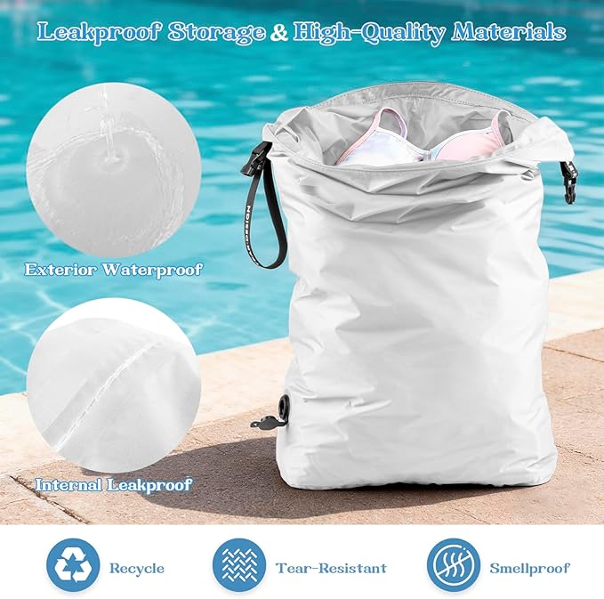Travel Laundry Bag for Dirty Clothes, Waterproof Travel Compression Bags for Packing, Moisture-resistant Vacuum Storage Bag, Space-Saving Laundry Storage Organizer for Cruise, Swimming, Gym