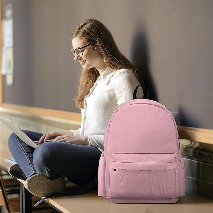 Pink Backpack Adult Travel Daybag for Women Men College Backpack for Vacation Hiking Camping Bag