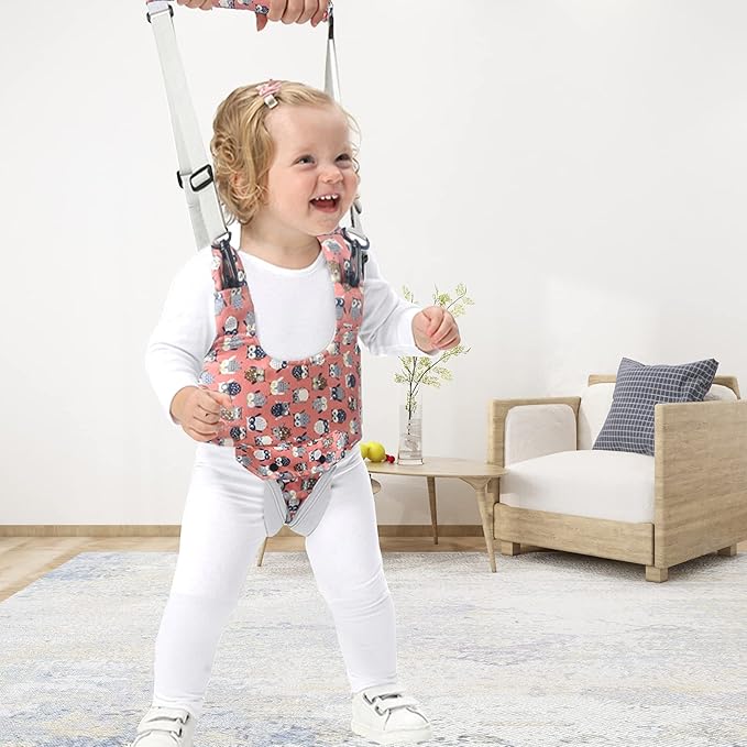 IULONEE Baby Walker, Handheld Kids Toddler Walking Harness Helper Assistant Protective Belt Child Activity Walker Adjustable Standing Up Walking Learning Helper for Toddler 7-24 Month (Orange)