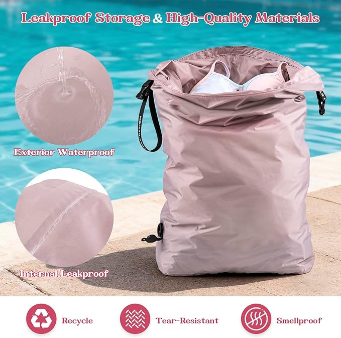 Travel Laundry Bag for Dirty Clothes, Waterproof Travel Compression Bags for Packing, Moisture-resistant Vacuum Storage Bag, Space-Saving Laundry Storage Organizer for Cruise, Swimming, Gym