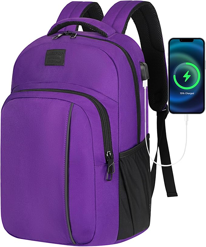 LARIPOP Extra Large Backpack,17.3 Inch Business Laptop backpack for Men Women with USB Charging Port,Water-Resistant Laptopack Weekender Daypack for Work College Computer