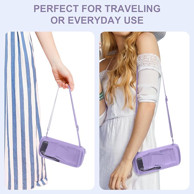 LEAGERA Compact Mini Travel Umbrella with Case - Mini Umbrella for Purse, Small Lightweight &Tiny Design Perfect for Parasol Outdoor Sun&Rain Umbrellas, Light Purple Color