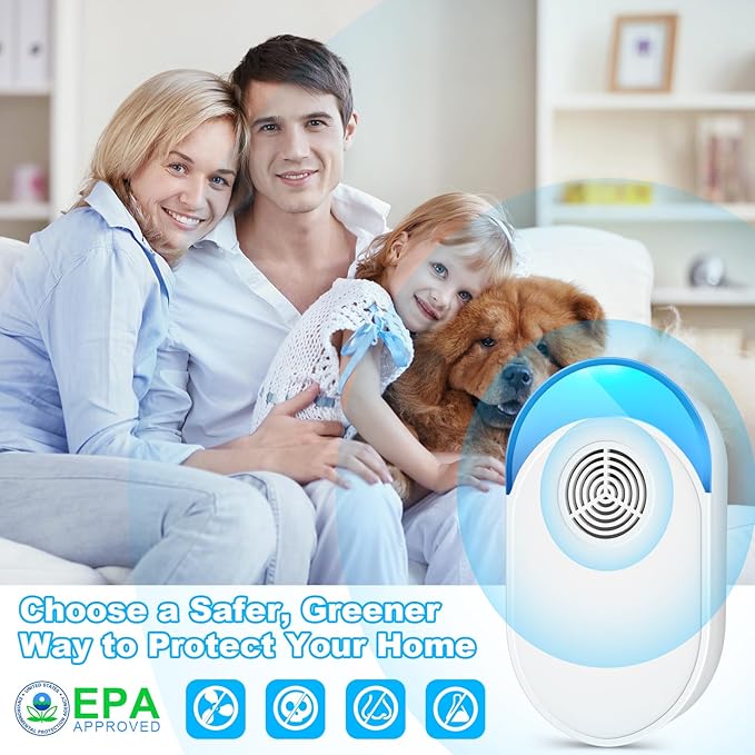 2025 Upgraded Version Ultrasonic Repeller 6 Packs, Indoor Ultrasonic Repellent Insect Defense for Bugs for Roach, Bugs,Pest,Rodent, Mouse, Ant, Mosquito, Mice, Spider, Electronic Plug in Pest Control