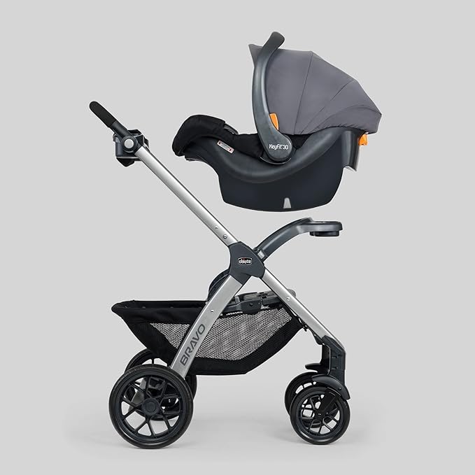 Chicco Bravo® 3-in-1 Trio Travel System, Bravo® Quick-Fold Stroller with KeyFit® 30 Infant Car Seat and Base, Car Seat and Stroller Combo