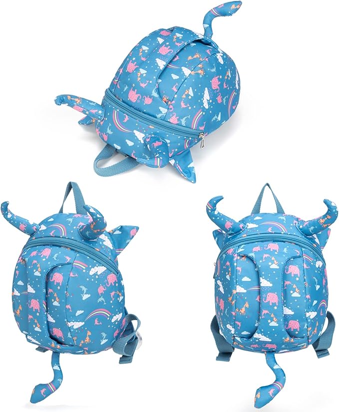 CFX Toddler Backpack Leash, Anti Lost Leash with Safety Handle, Attractive Toddler Leashes(Cow)