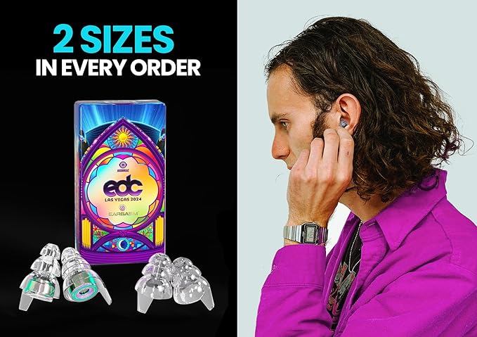 Eargasm EDC Las Vegas x High Fidelity Earplugs for Concerts, Festivals, Drummers, Musicians (Exclusive Limited Edition Gift Box!)