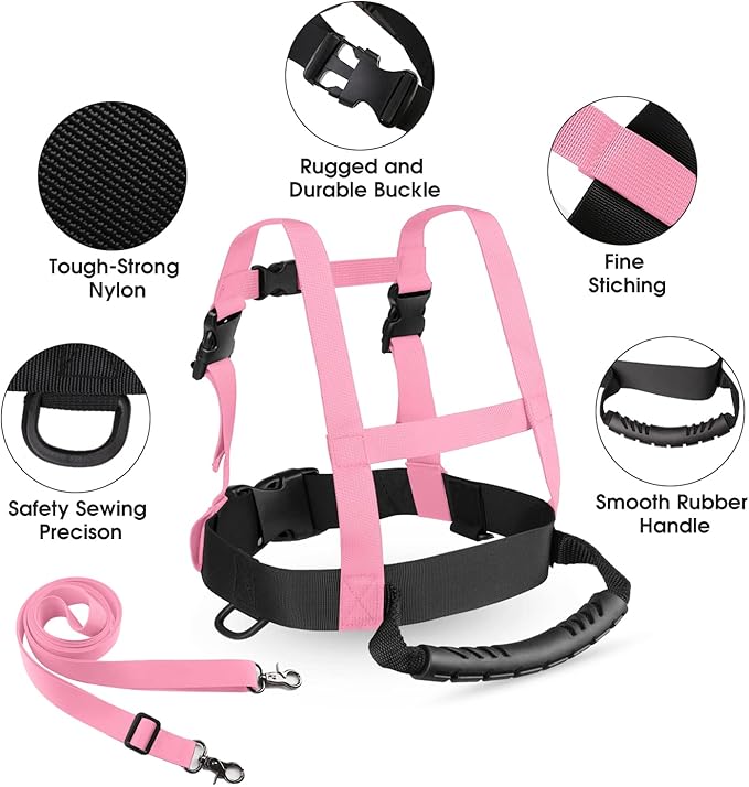 Odoland Kids Ski Snowboard Training Harness Toddler Skiing Harness with Removable Leash Speed Control Teaching for Beginners