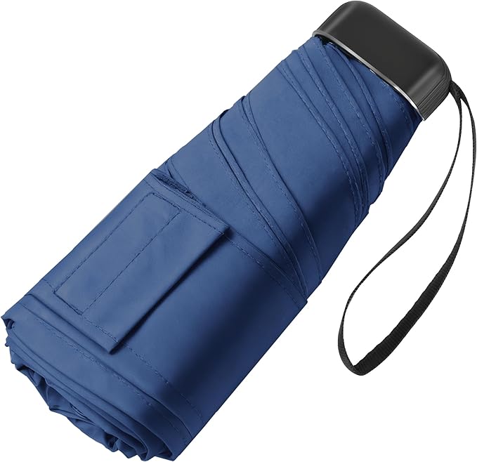 Mini Umbrella for Travel - Waterproof Portable Folding Umbrella Flat Compact Lightweight Small Umbrellas for Pocket Purse