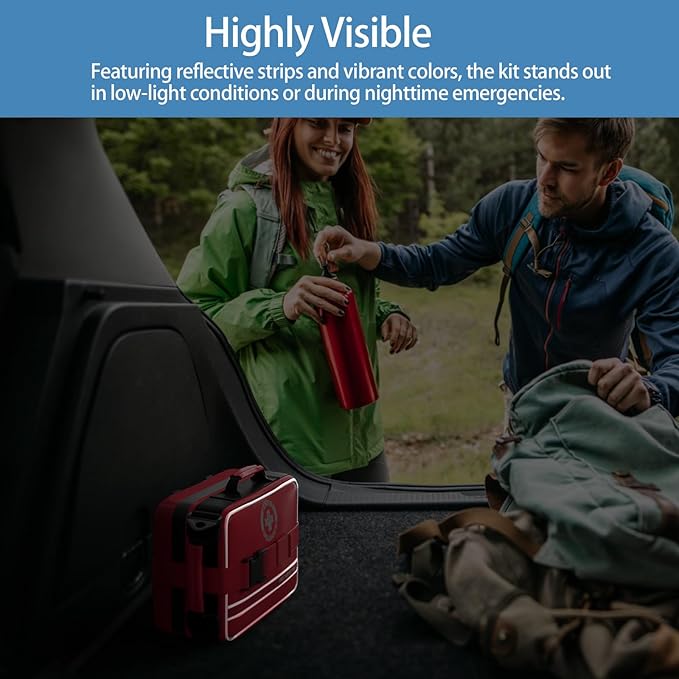 Comprehensive First Aid Kits- Advanced Trauma Kits with Labeled Compartments, Large Emergencies Medical Kits for Car, Home, Camping and Outdoor Emergencies -324Piece Set