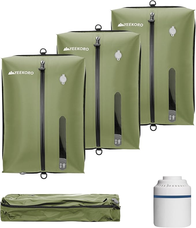 Vacuum Bag for Travel, Professional IPX8 Waterproof Reusable Vacuum Compression Bags for Travel Suitcases, Durable Space Saver Bag(3 PACK,With Pump)