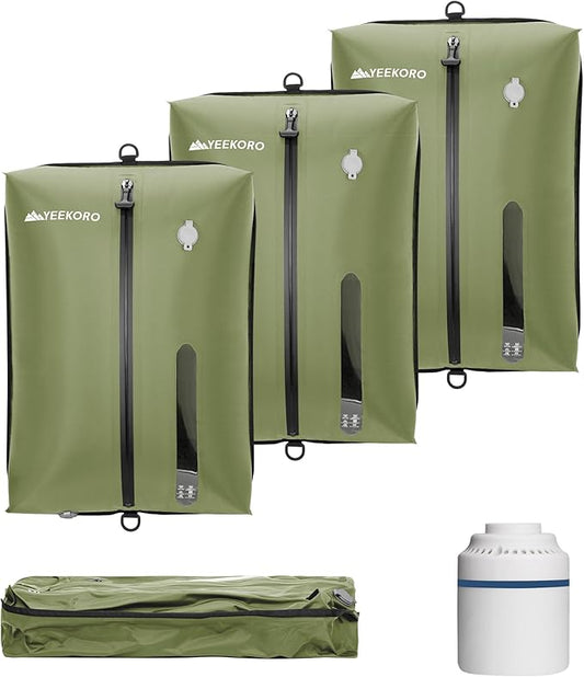 Vacuum Bag for Travel, Professional IPX8 Waterproof Reusable Vacuum Compression Bags for Travel Suitcases, Durable Space Saver Bag(3 PACK,With Pump)