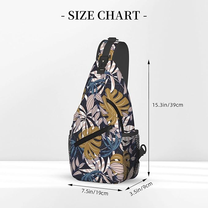 Hawaii Tropical Palm Sling Backpack Crossbody Bag Casual Chest Bags Travel Hiking Daypack Shoulder Bag for Women Men