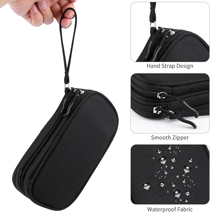 Universal Cable Organizer - Electronics Accessories Bag for Charger, Phone, Memory Card - Travel Gadget Bag - Black