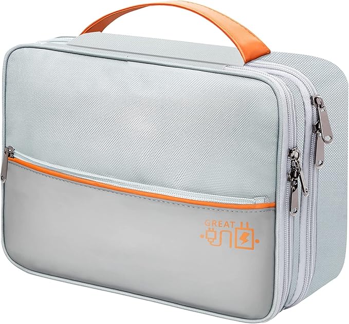 Electronics Travel Organizer, Double Layer Cable Organizer Bag Waterproof Electronics Accessories Storage Bag for Charger, Phone, Power Bank, Hard Drive, Cord, Tablet