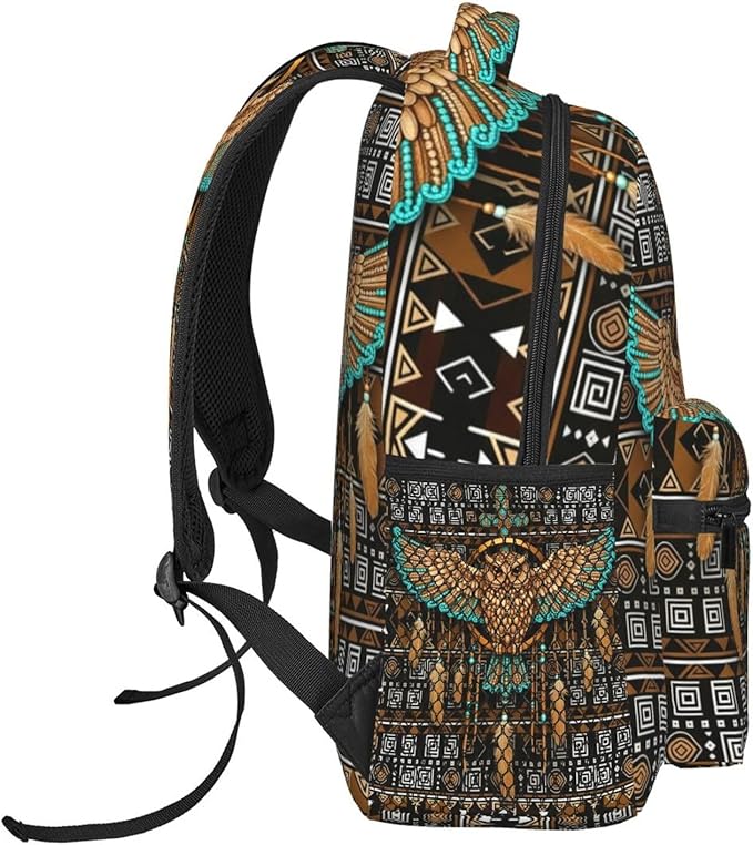 Native American Backpack for Men Women,Casual Travel Hiking Camping Backpacks Lightweight Bookbag