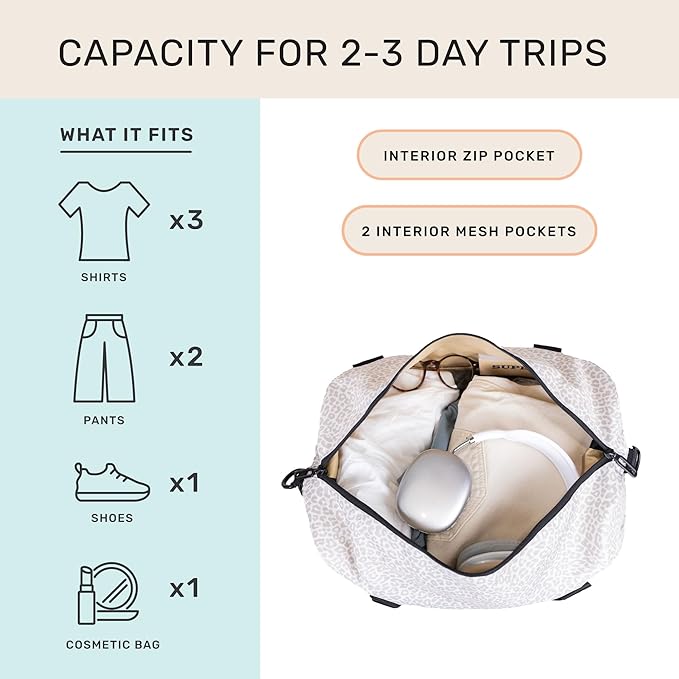 Jadyn Lola Travel Bag, Weekender/Overnight Duffel, Gym Tote Bag for Women, Men