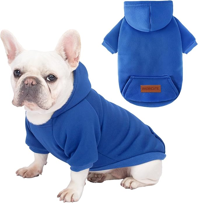 1 Pack Dog Hoodie Warm Hood Dog Sweater Cold Weather Small Dogs Sweatshirt Comfort Pet Clothes for Small Medium Dogs with Pockets Cats Chihuahua Clothes for Male Female Girl Boy Sporty Daily Wear