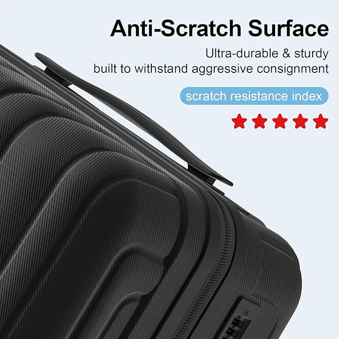 MGB Hardside Checked Luggage with Wheels, Lightweight Durable Medium Luggage with TSA Lock, PC Hard Shell Suitcase for Travel with 360°Double Spinner Wheels