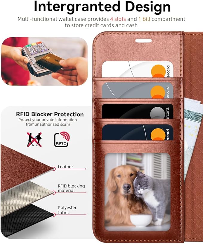 OCASE Compatible with Galaxy S25 Plus Wallet Case, PU Leather Flip Folio Case with Card Holders RFID Blocking Kickstand [Shockproof TPU Inner Shell] Protective Phone Cover 6.7 Inch 2025, Dark Brown