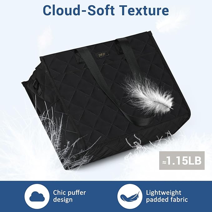 IBFUN Utility Tote Bag with 14/24 Pockets Zip Top Teacher Tote Bag for Teacher/Work Women